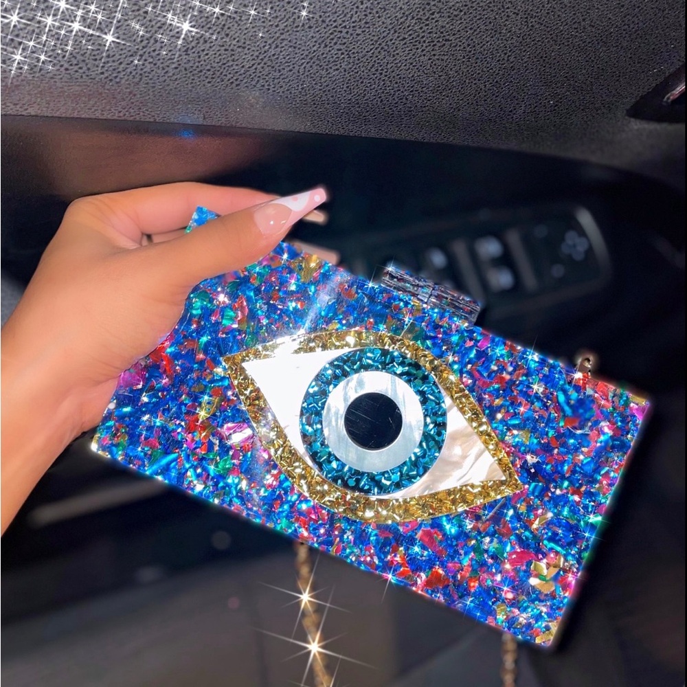 NWT Evil Eye Acrylic Clutch